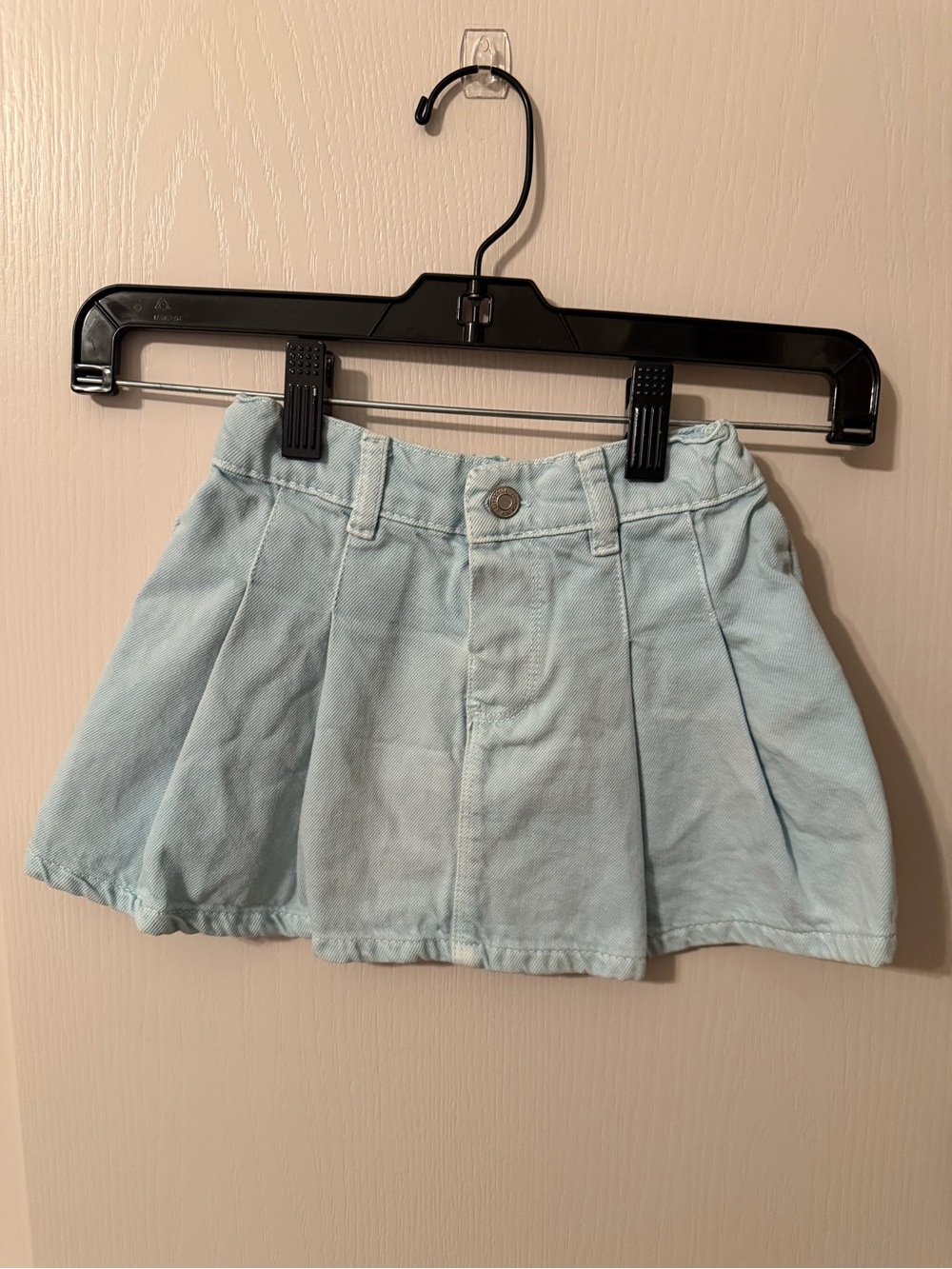 Zara Light Blue Pleated Kids Skirt with Button Waist